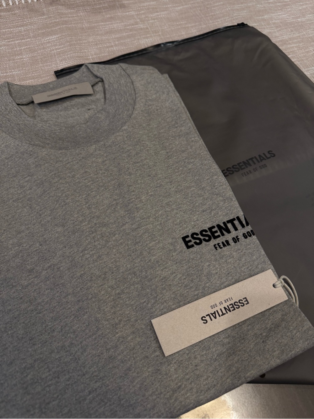 Essentials Grey Minimal Logo Crewneck Sweatshirt